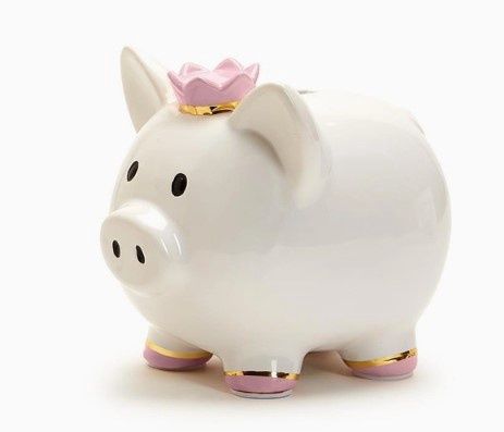 Piggy Bank with Crown, COLOR: Pink