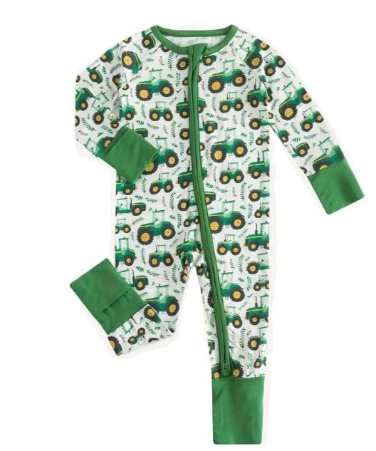 Green Tractor Bamboo Zippy