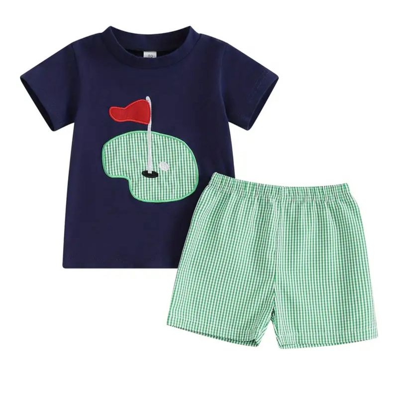 Navy Boys Golf Short Outfit