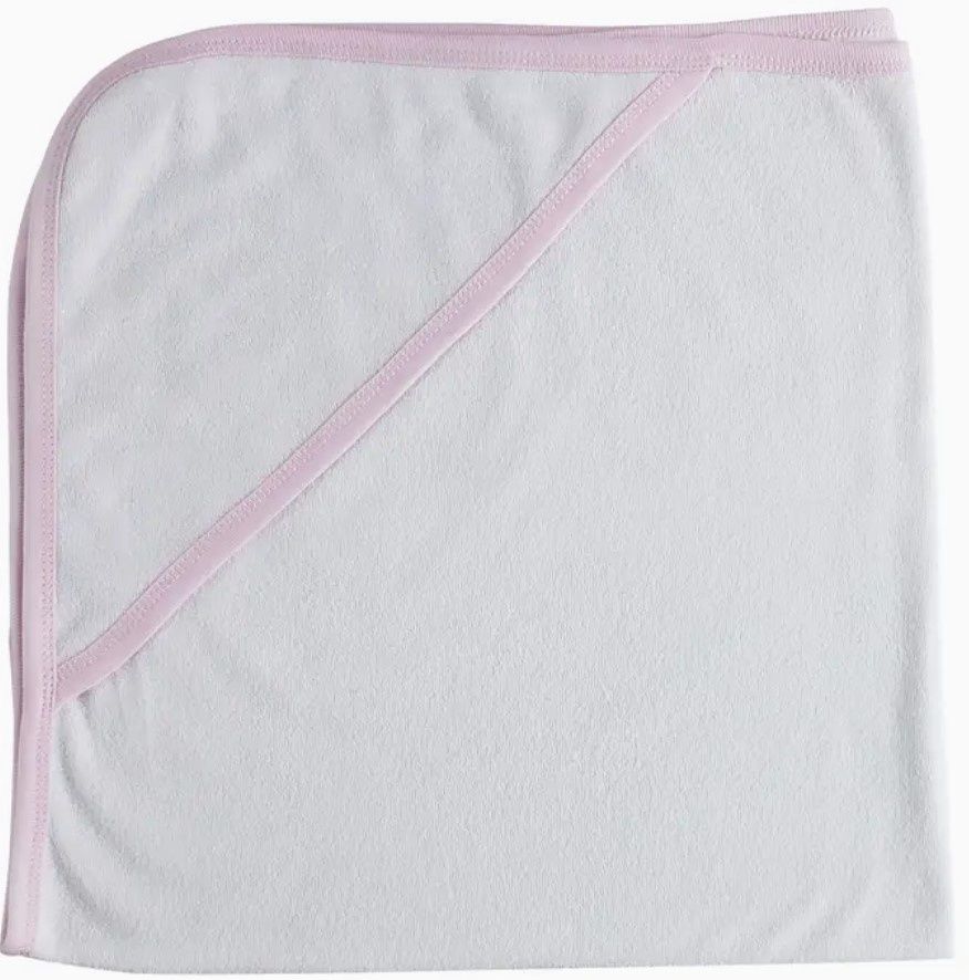 Trim Hooded Towel, Colour: Pink