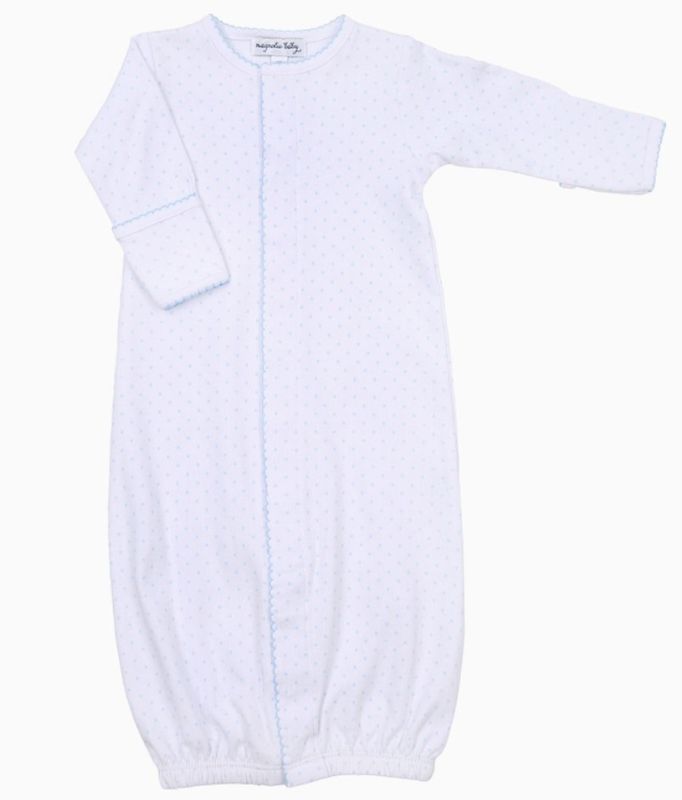 Blue Micro Dot Picot Gown