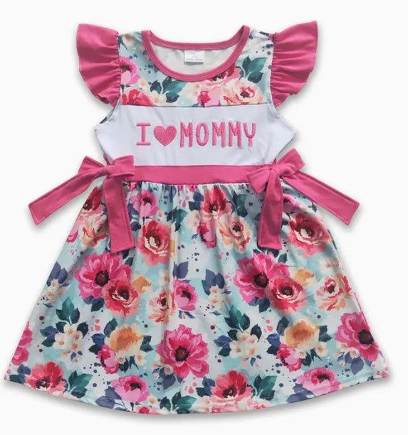 I love Mommy Floral Dress, Size: 2T