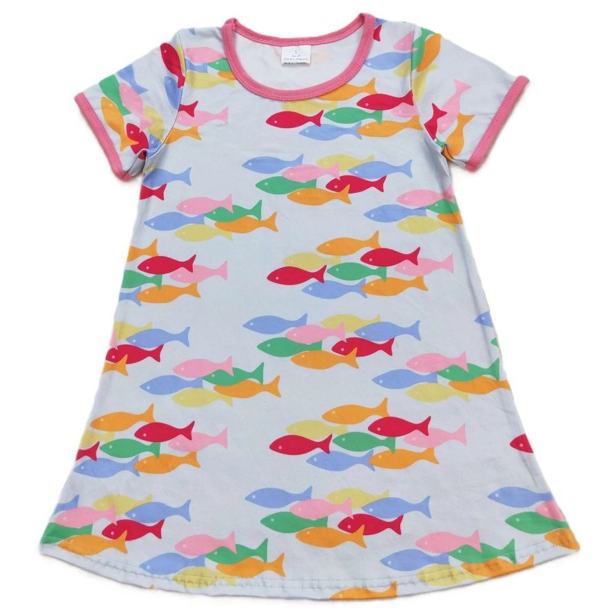 French Leaves Fishies Dress, Size: 6/12M