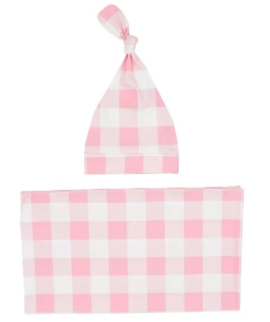 PINK SWADDLE AND HAT