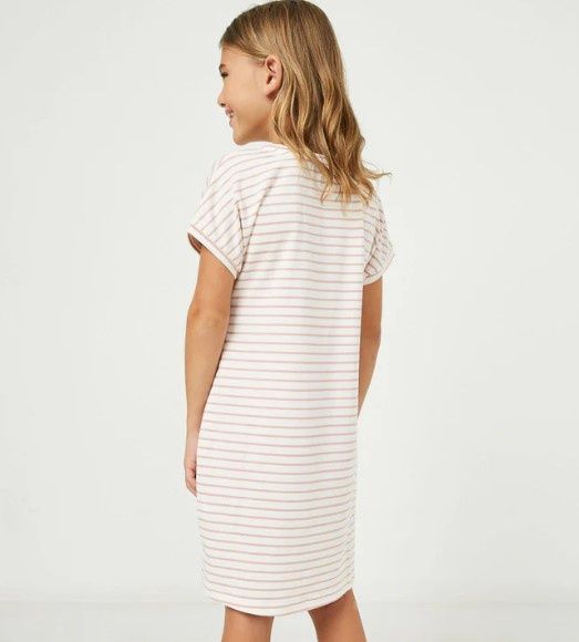 Pink Stripe Casual Tween Dress