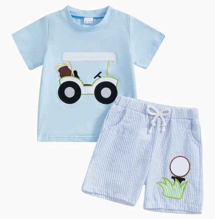 Golf Embroidered Short Set