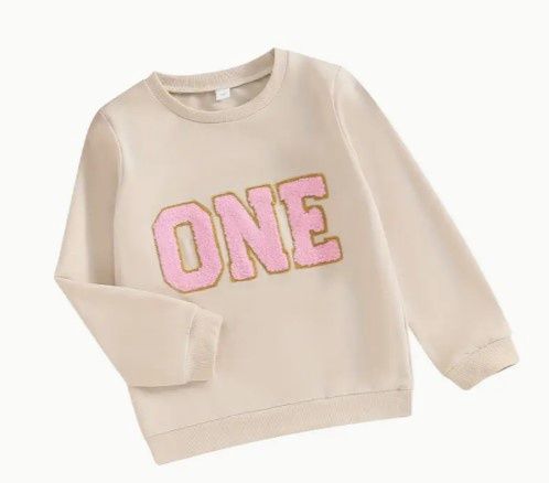 Girls One Chenille Patch Sweatshirt