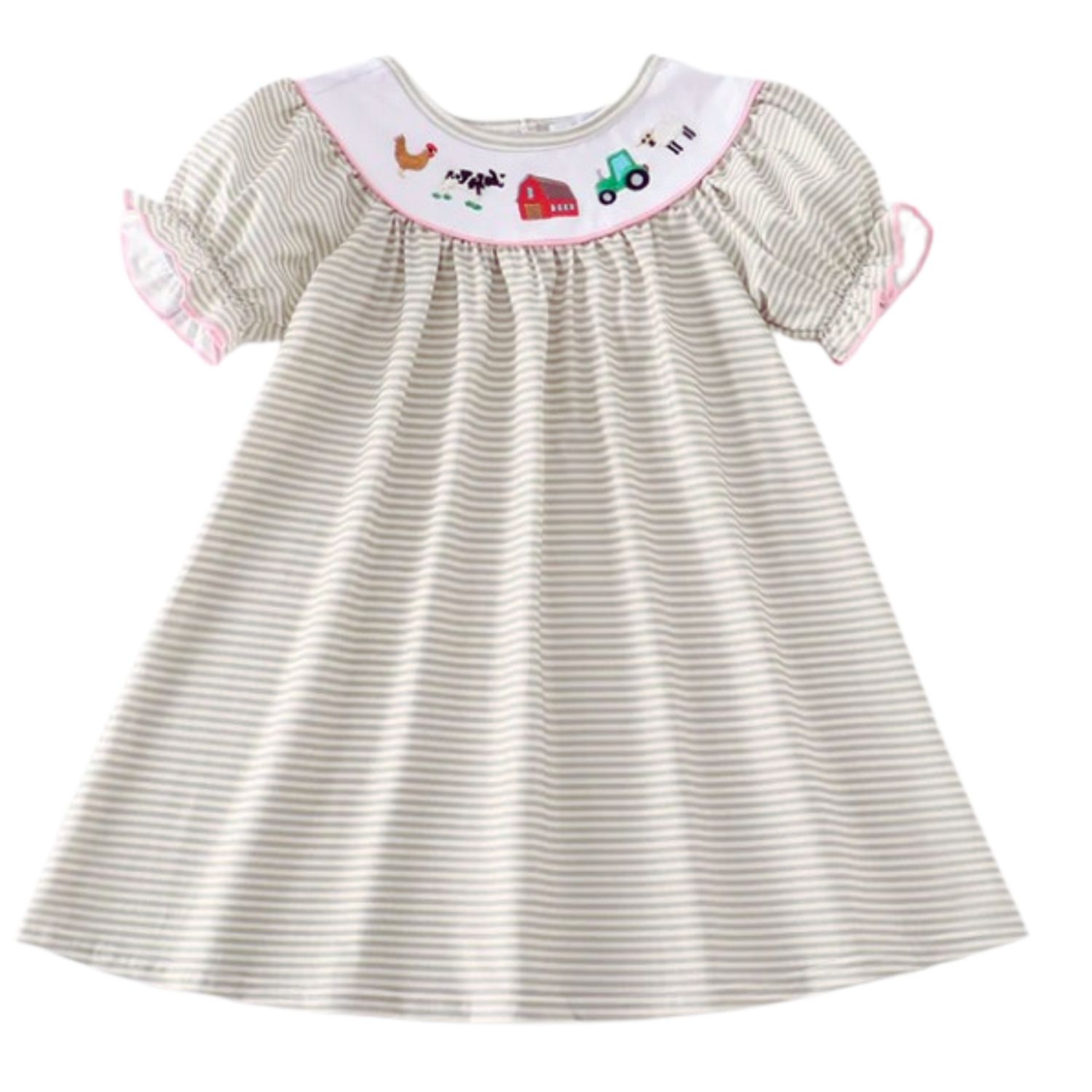 Embroidered Farm Dress, Size: 2T