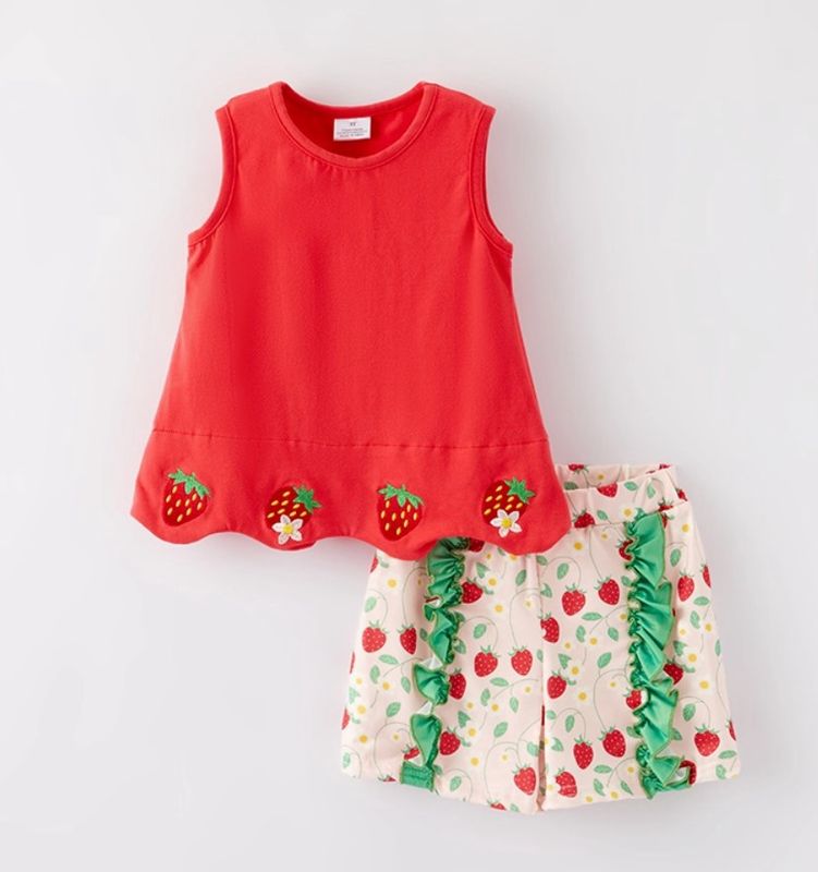 Strawberry Embd Sleeveless Outfit