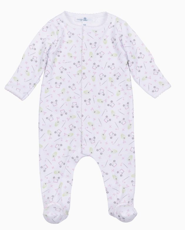 Tiny Tee Time Printed Footie, Size: 3M, COLOR: Pink