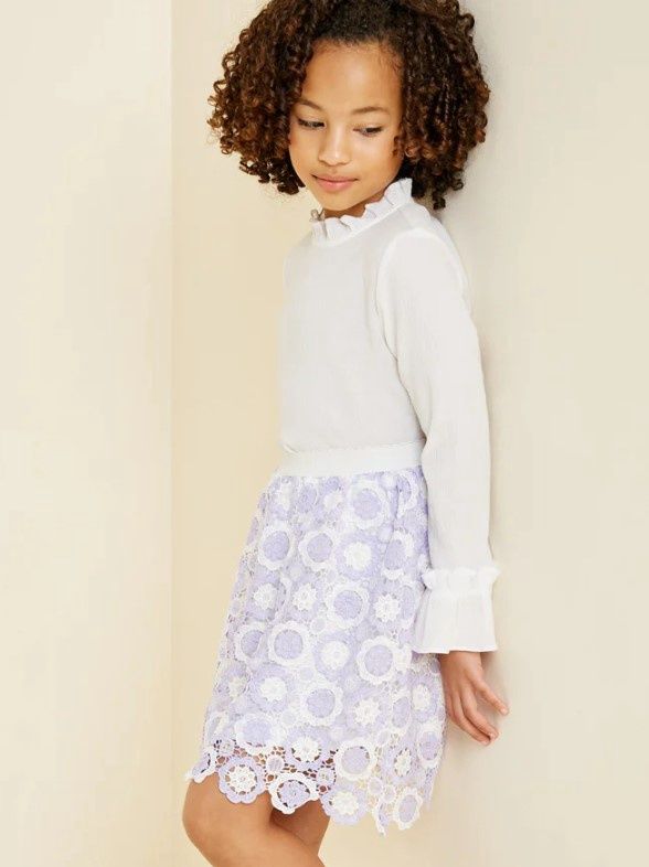 Purple and White Lace Skirt