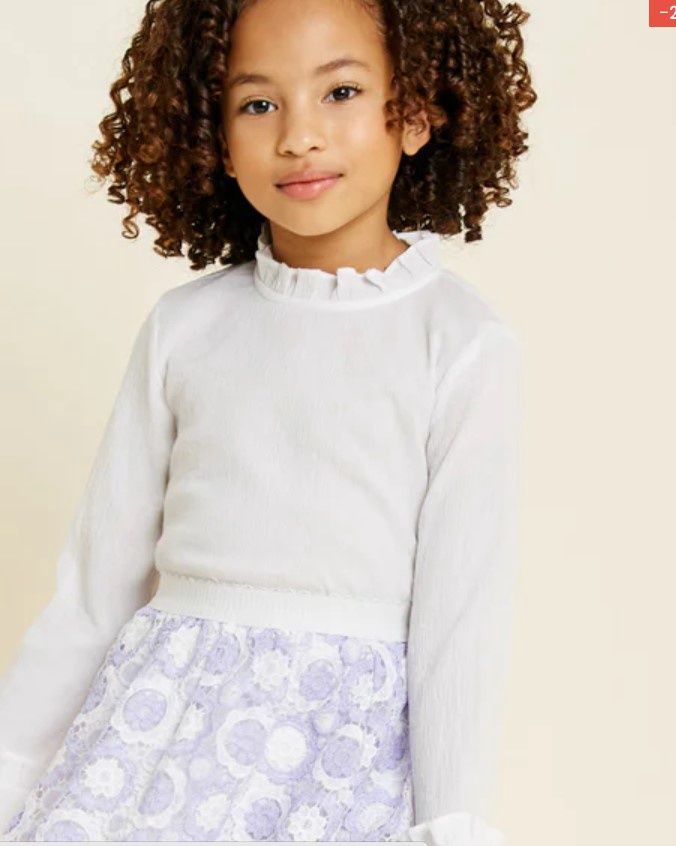 Purple and White Lace Skirt, Size: 7/8