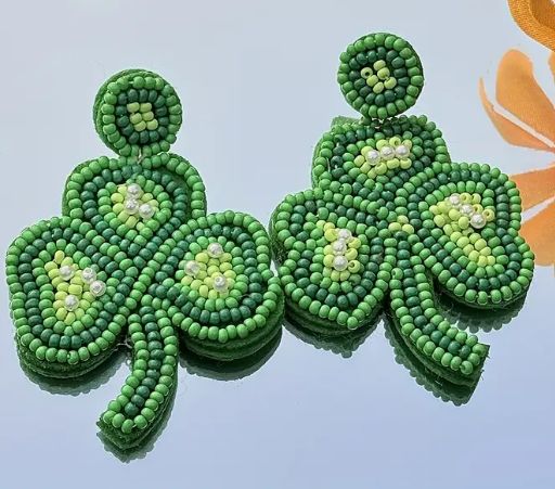 Beaded Clover Earrings