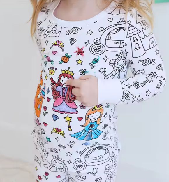 Coloring Princess Pajamas, Size: 2T
