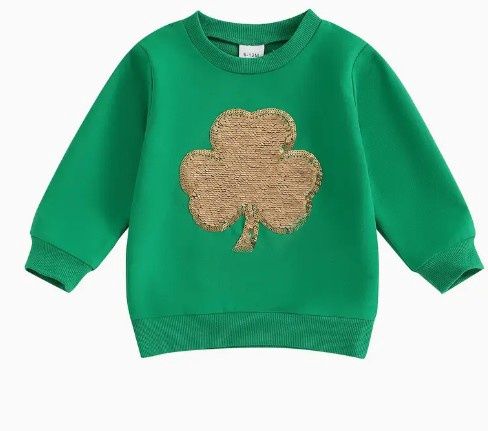 Sequin Clover LS T Shirt, Size: 6/12M