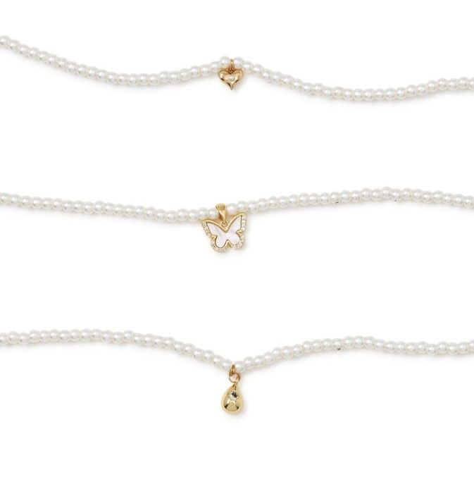 Pearl Charm Necklace, Colour: Heart