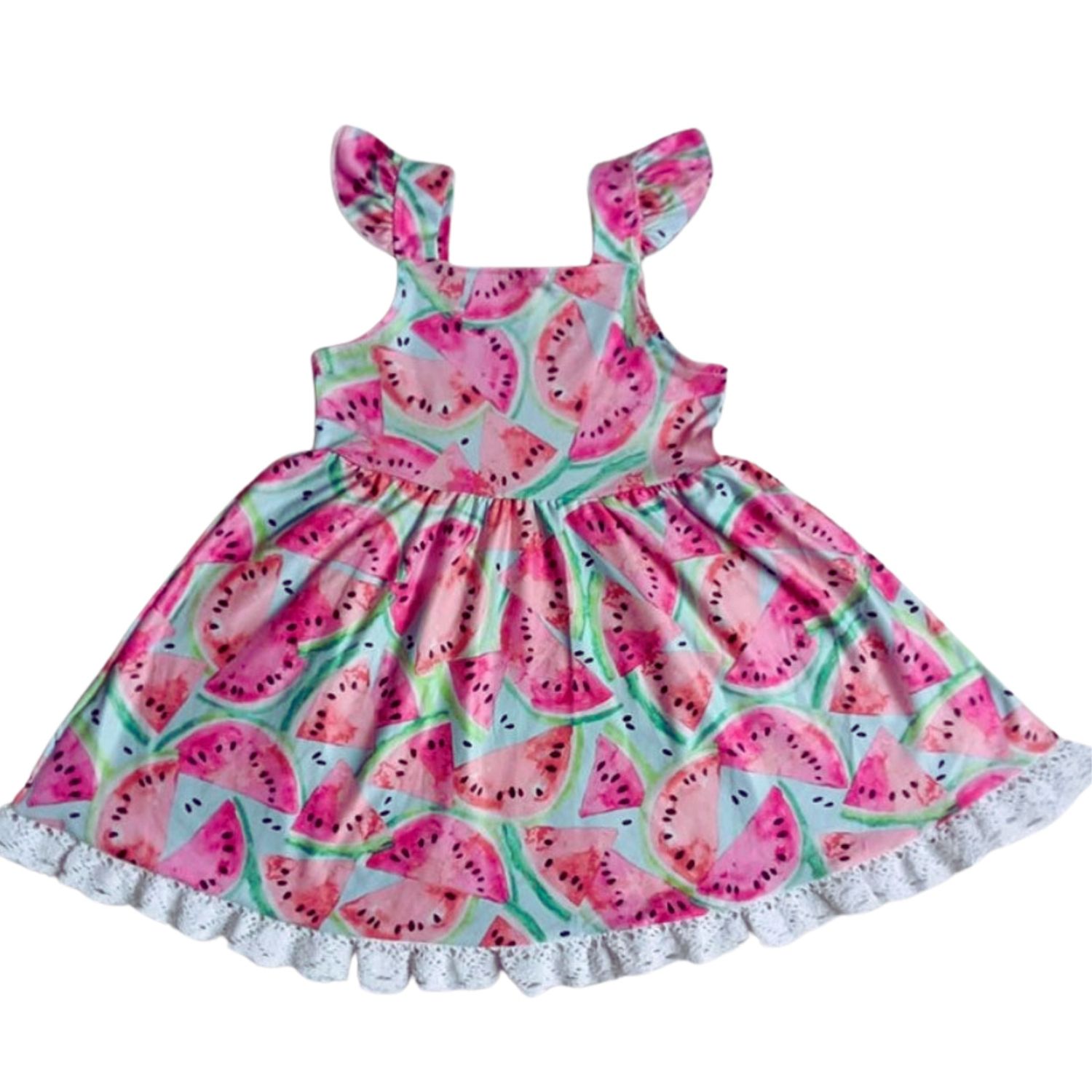 Watermelon Flying Sleeve Dress, Size: 2T