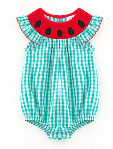 Watermelon Smocked Bubble, Size: 3/6M