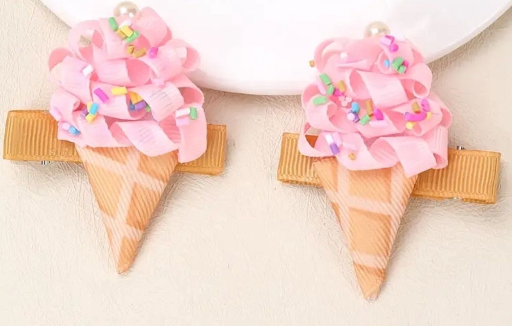 Summer Hair Clips, COLOR: Ice Cream Cone