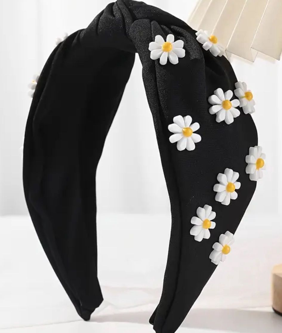 Daisy Headband, COLOR: Black