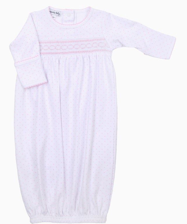 Pink Dot Smocked Gown