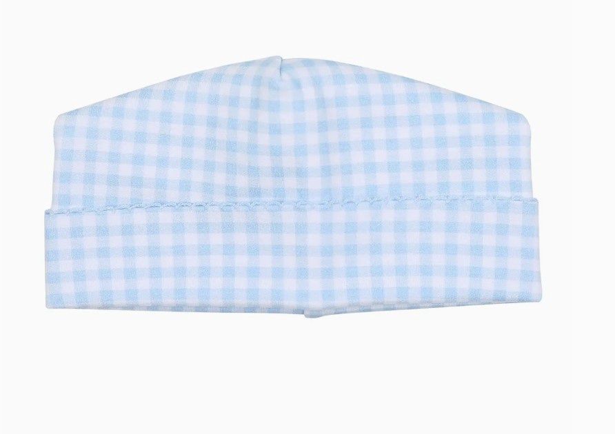 Blue Mini Checks Baby Hat