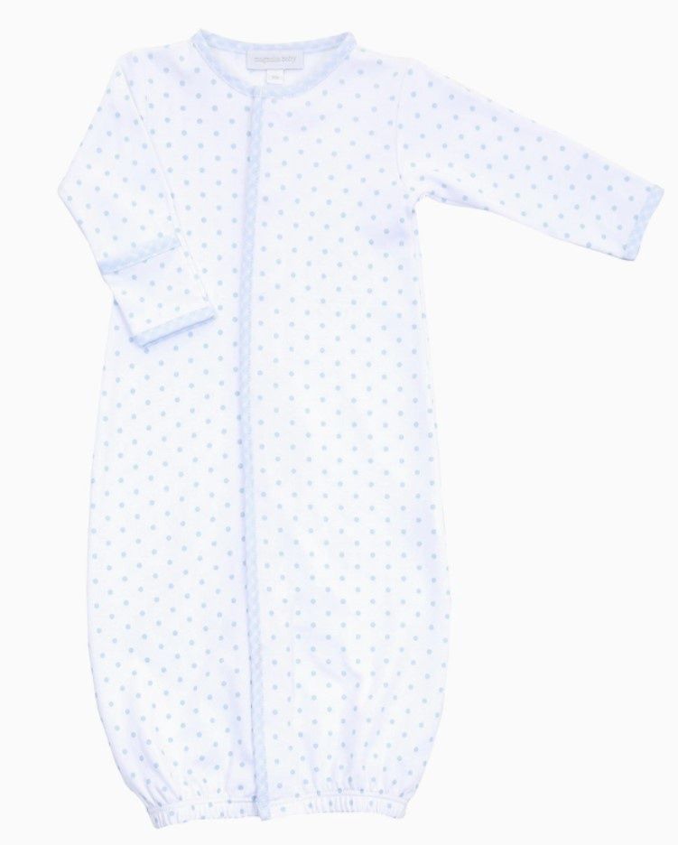 Blue Gingham Dot Converter Gown, Size: Preemie