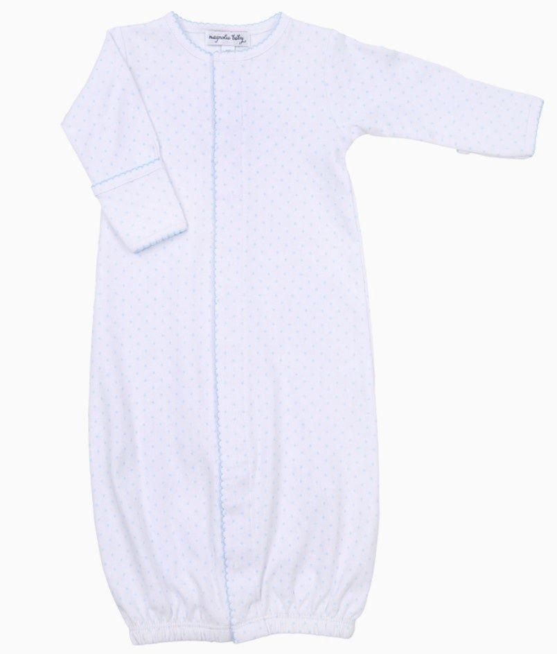Blue Micro Dot Picot Gown, Size: Preemie
