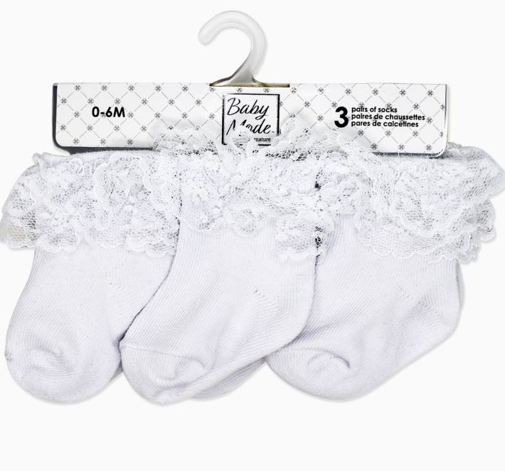 3pc Lace Baby Socks
