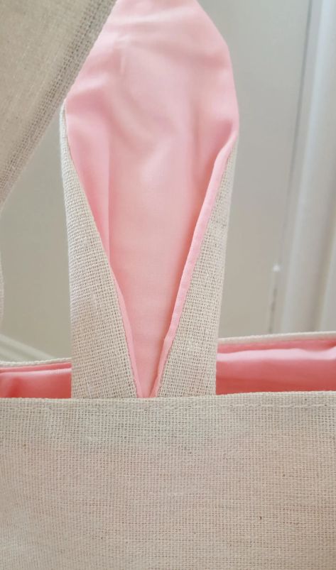 Canvas Bunny Ear Bag w/monogram, COLOR: Pink