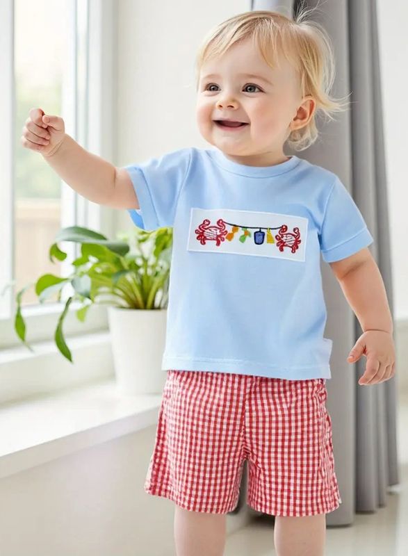Blue Red Embd Crab Set