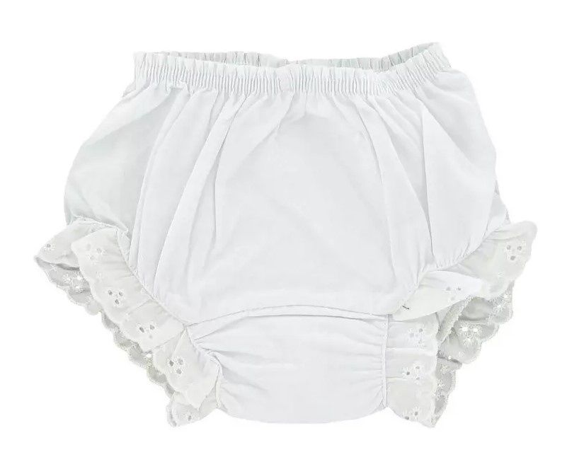Eyelet Trim Cotton Diaper Bloomer