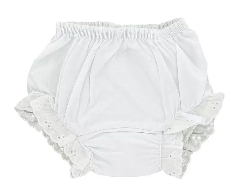 Eyelet Trim Cotton Diaper Bloomer