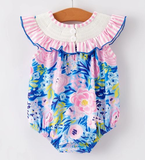 I Love Mama Smocked Romper