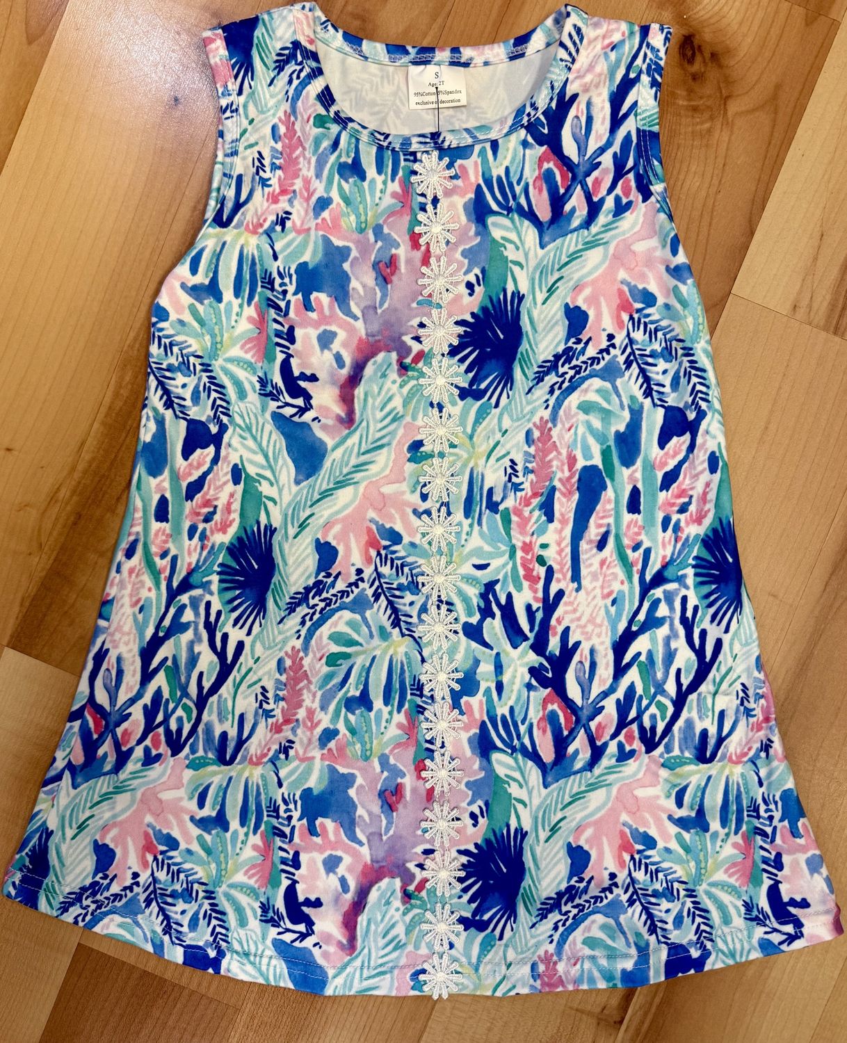 Blue Watercolor Dress, Size: 2T