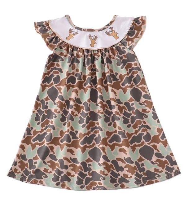 Embroidered Camo Antler Dress, Size: 12M