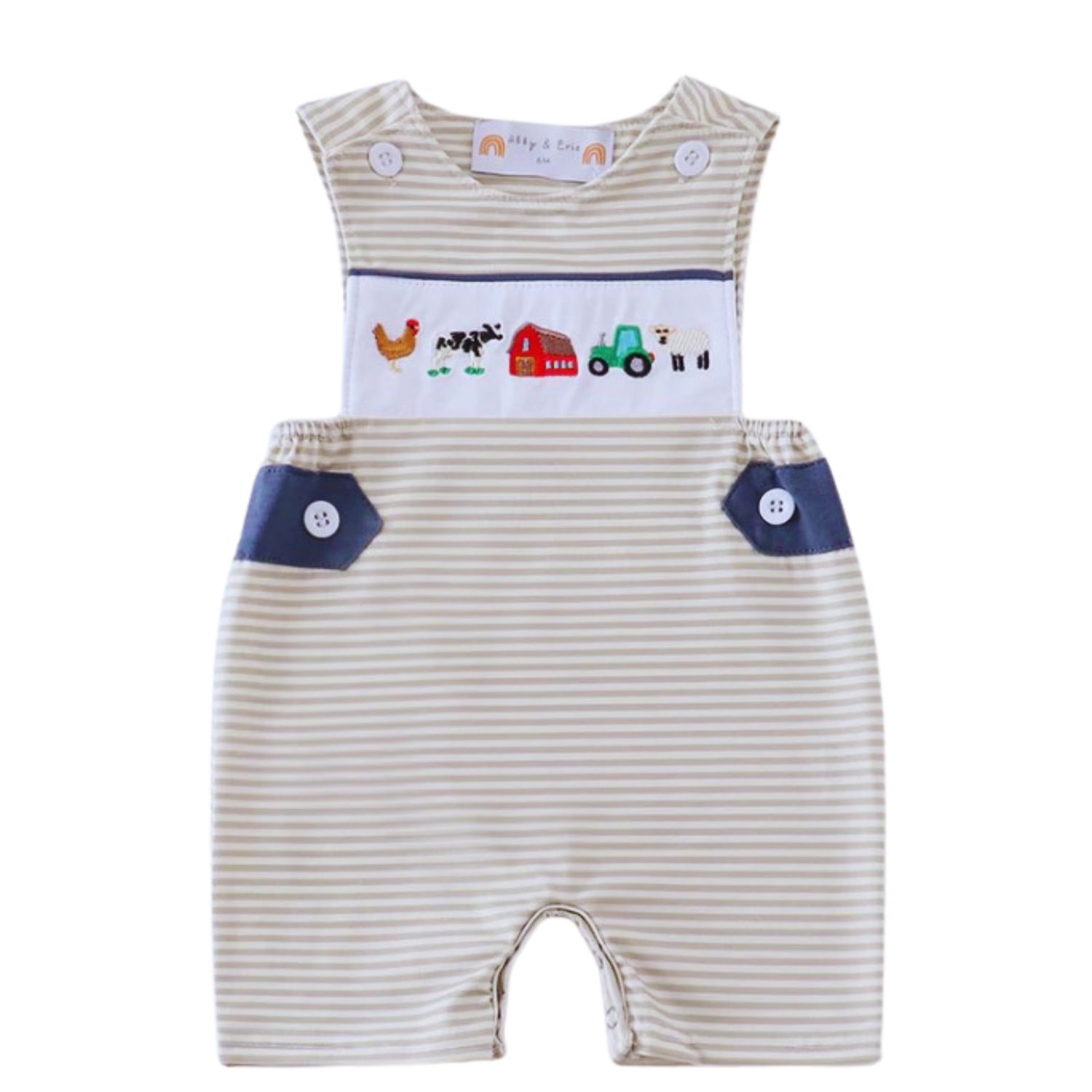 Embroidered Farm Jon Jon, Size: 3M