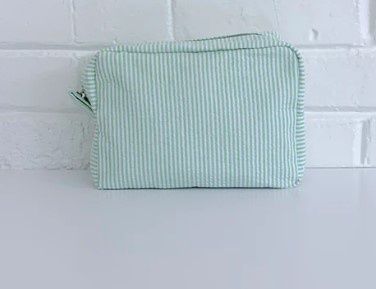 Big Seersucker Bag w/monogram, Colour: Green