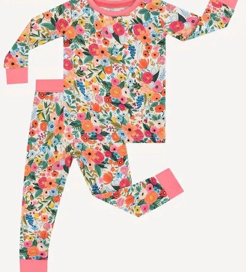 Blue Grapes and Flowers Bamboo Set, Size: 3T