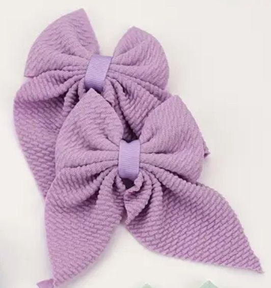 Knit Piggy Bows, COLOR: Lilac