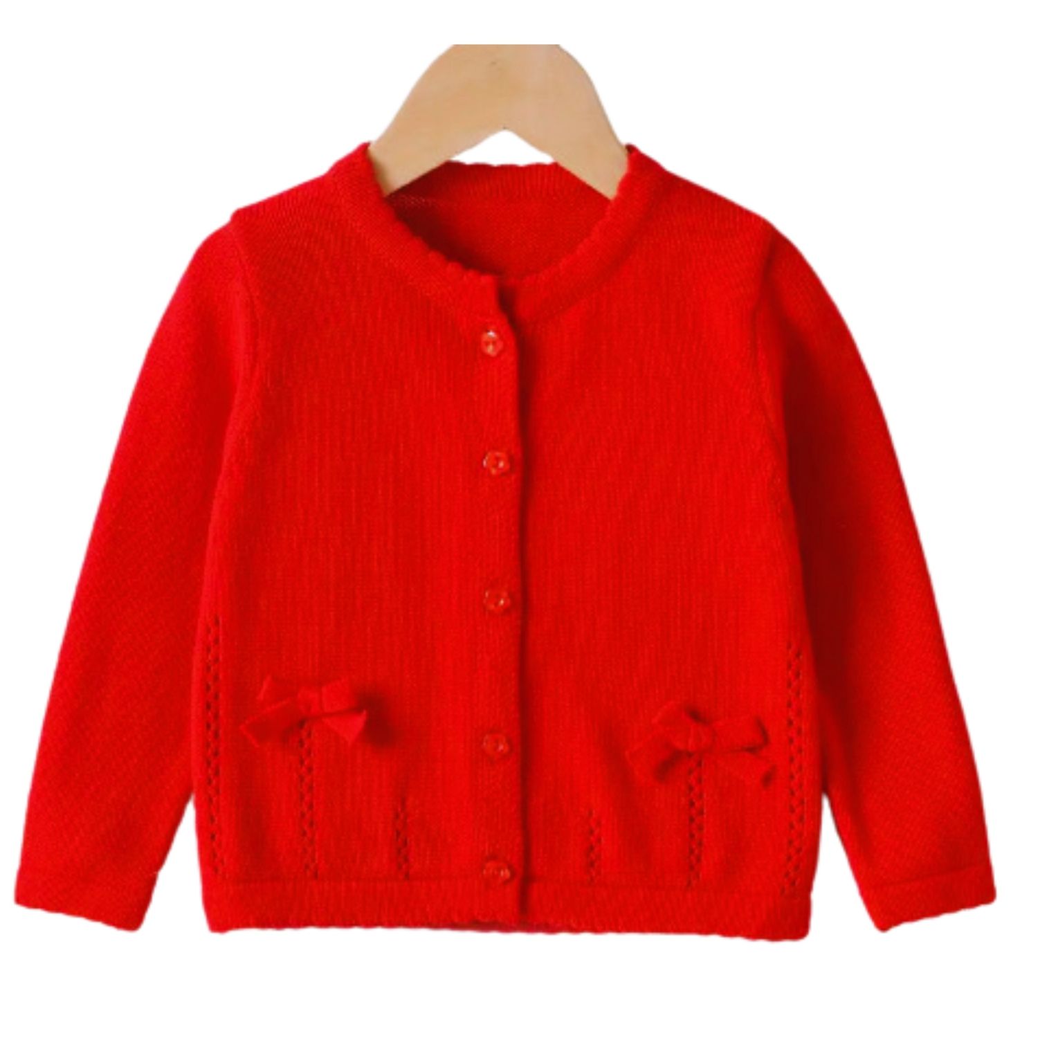 Red Bow Cardigan, Size: 1/2T