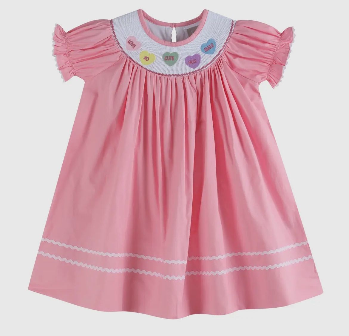Smocked Conversation Heart Dress, Size: 18/24M
