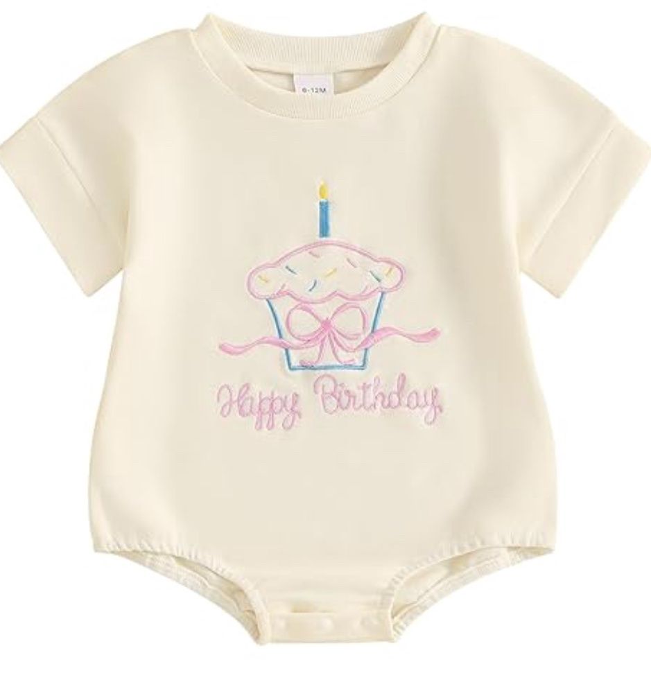 First Birthday Cupcake Romper