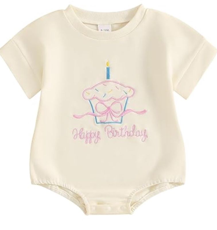First Birthday Cupcake Romper