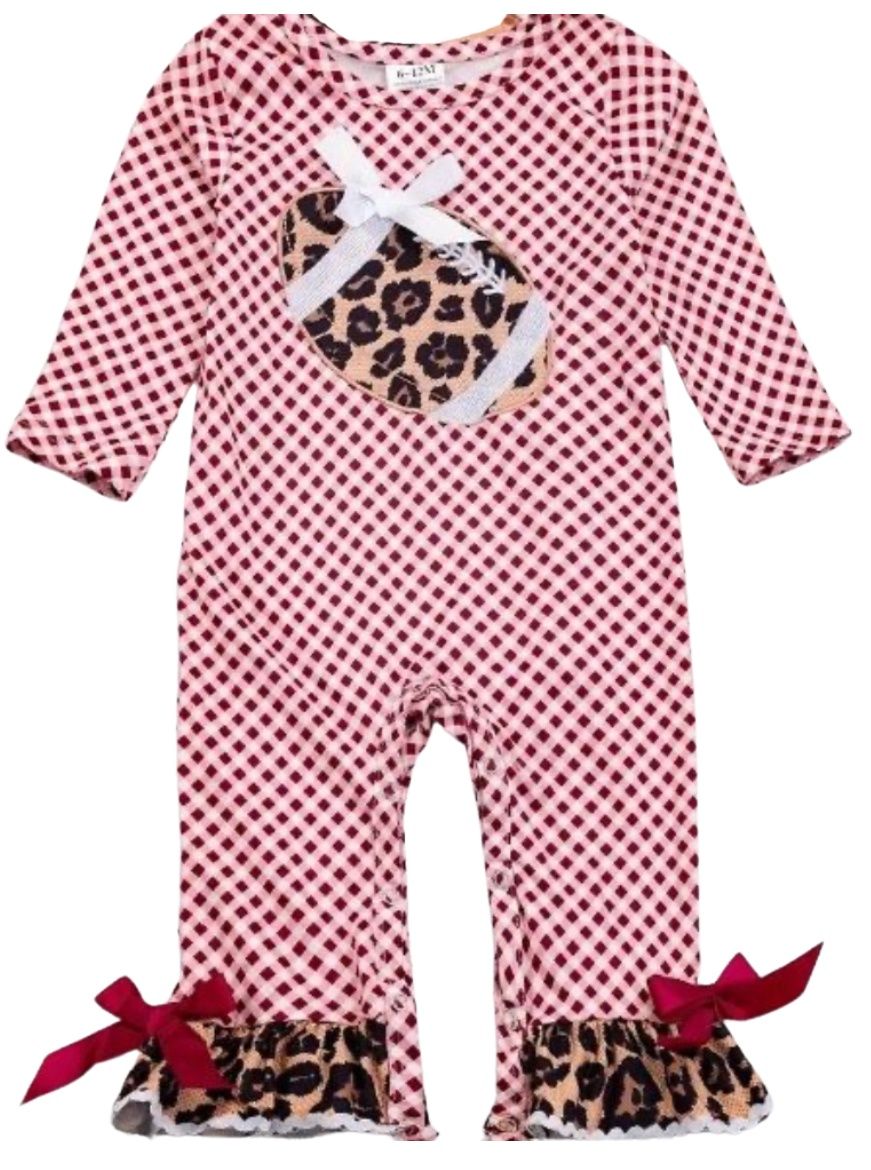 Applique Football Romper, Size: 3/6M
