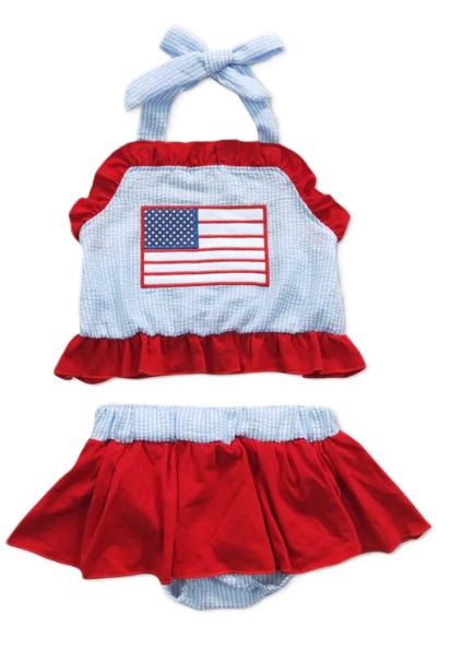 Seersucker Flag Bikini, Size: 12M