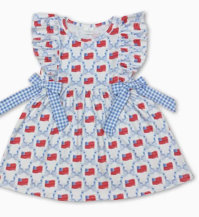 Classic American Girl Gingham Bow Dress