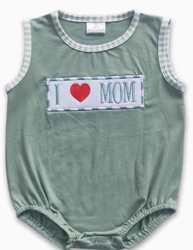 I Love Mom Boys Romper