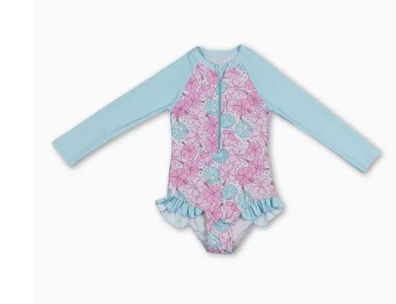 Shell Floral LS Swimsuit