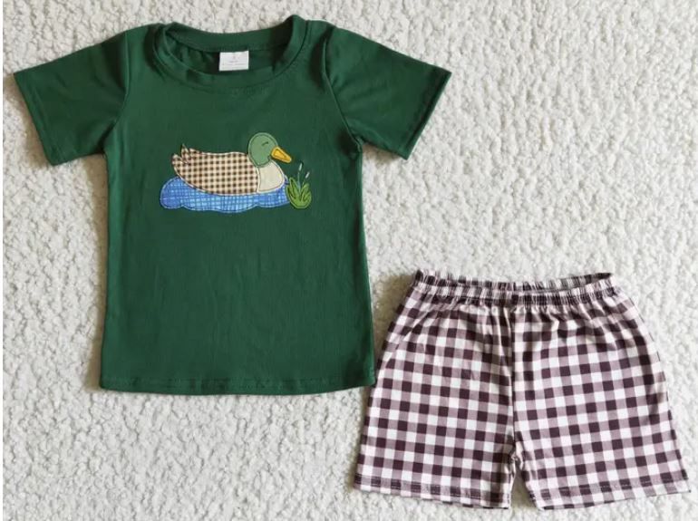 Green Duck Applique Set